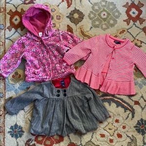 Lot of three 6-12mo Baby Gap sweaters/jackets